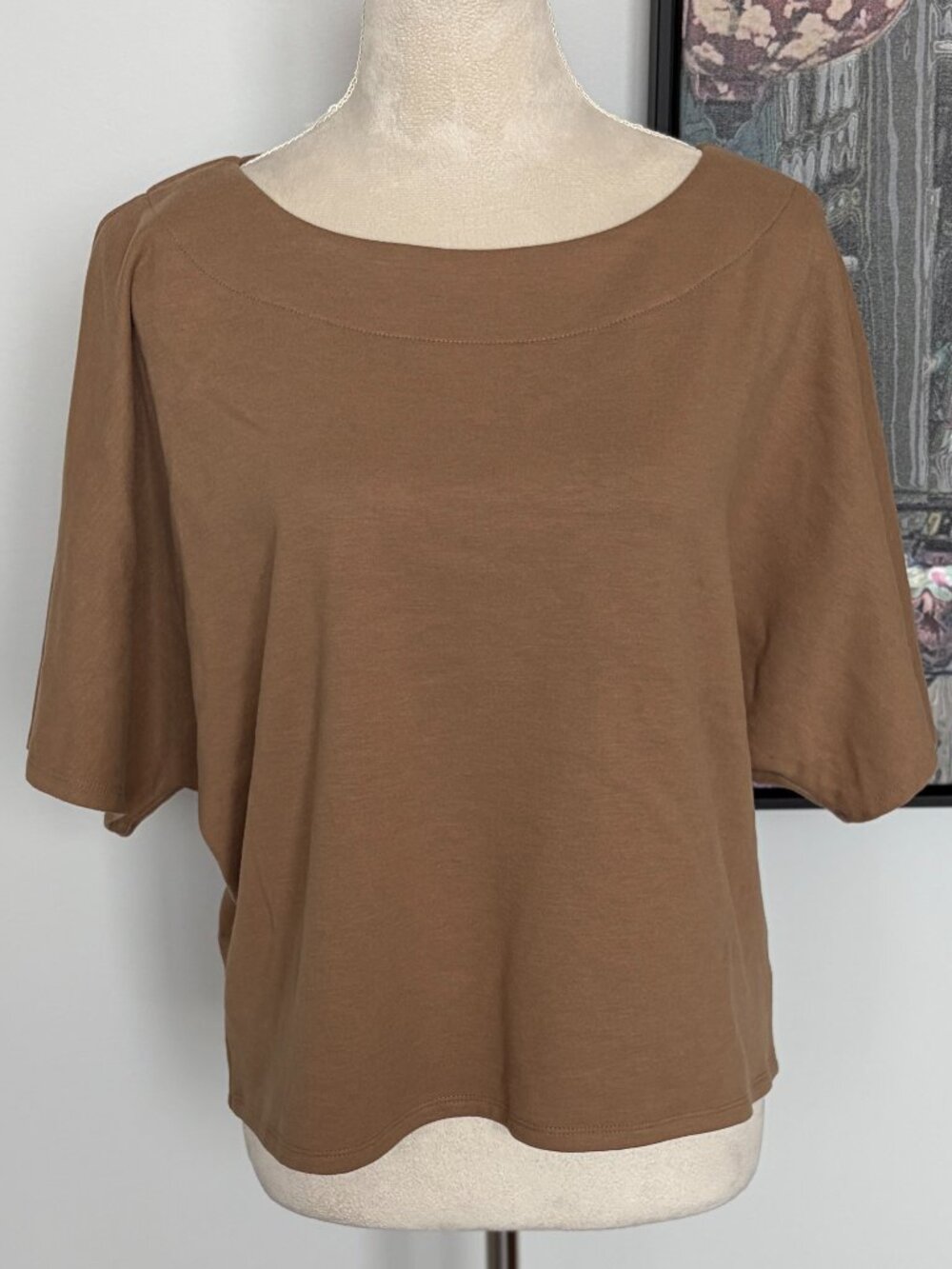 Melloday Tan Soft Knit Top L